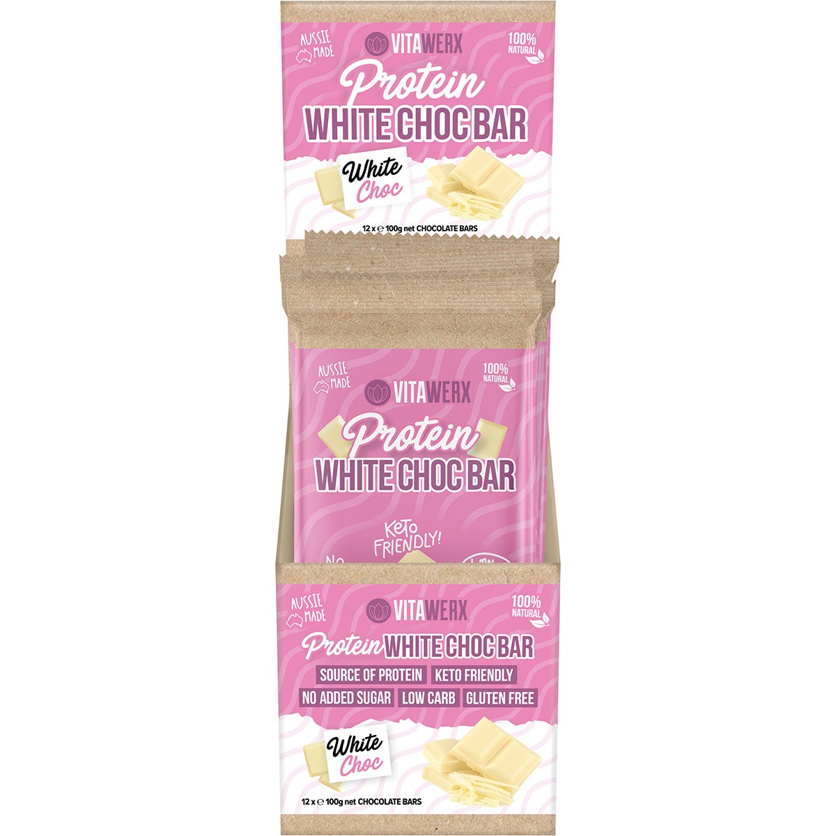 Vitawerx Protein White Chocolate Bar 12x100g