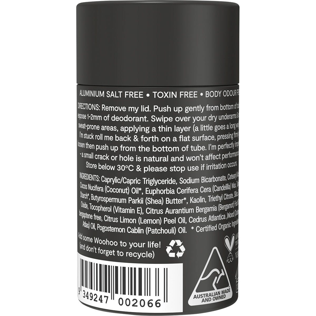 Woohoo Body Deodorant Stick Tux Extra Strength 60g