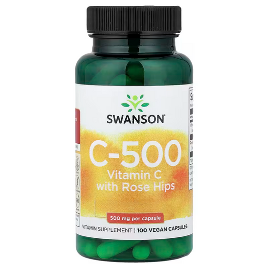 Swanson, C-500 Vitamin C With Rose Hips Vegan Capsules
