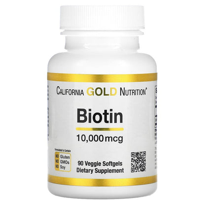 California Gold Nutrition, Biotin, 10,000 mcg, 90 Veggie Softgels