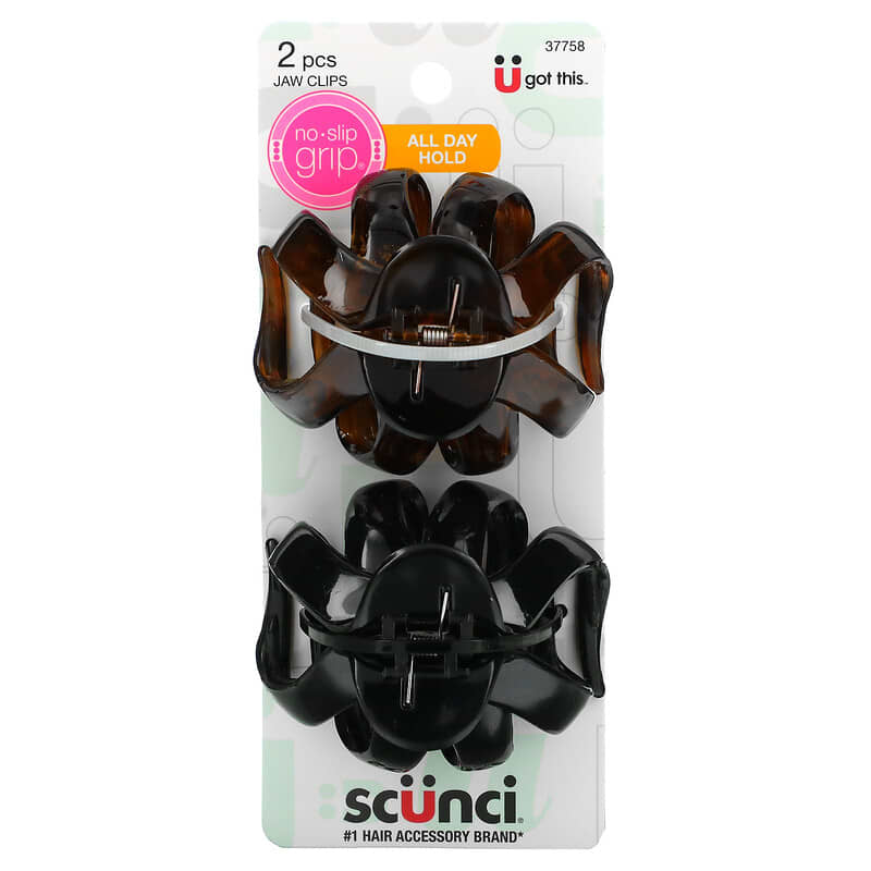 Scunci No Slip Grip Jaw Clips All Day Hold Octopus Claw 2 Pieces