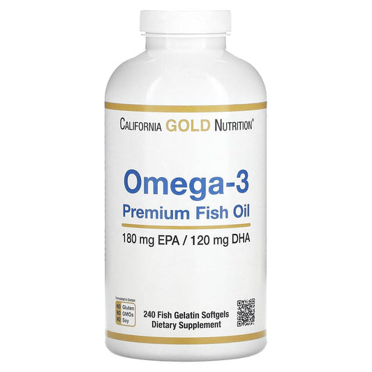 California Gold Nutrition, Omega-3 Premium Fish Oil, 180 EPA / 120 DHA