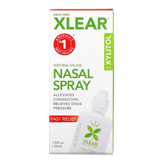 Xlear Natural Saline Nasal Spray with Xylitol (22 ml)