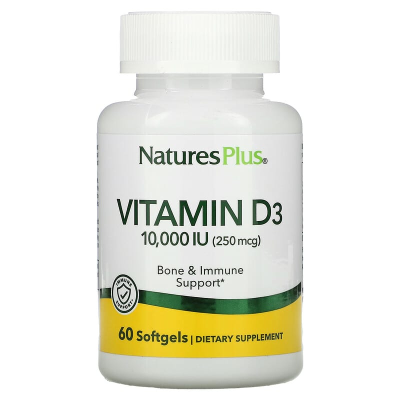 NaturesPlus Vitamin D3 10,000 IU (250 mcg) 60 Softgels