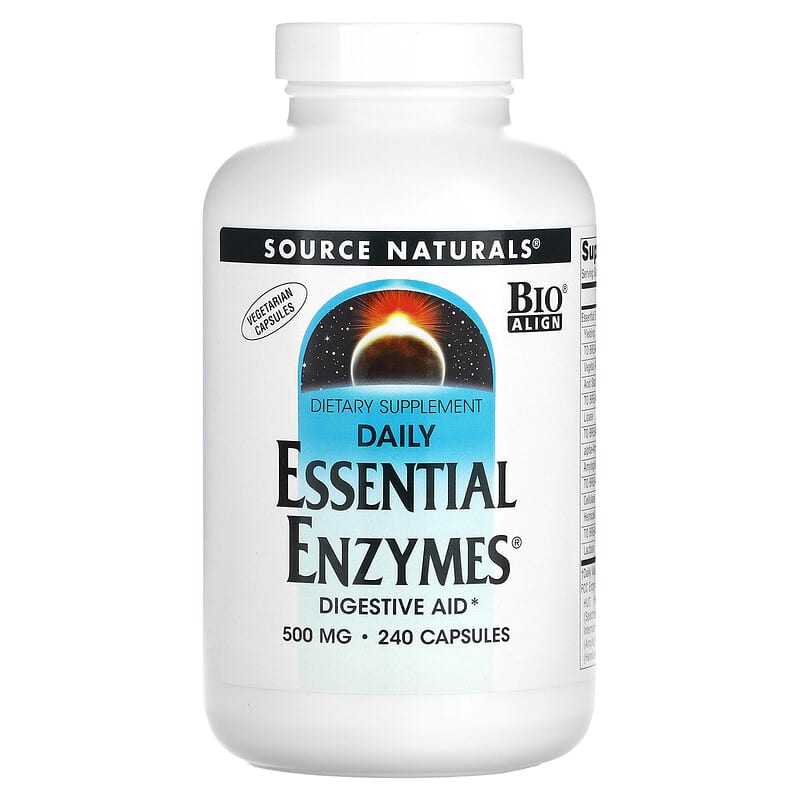 Source Naturals Daily Essential Enzymes 500 mg 240 Veg Capsules