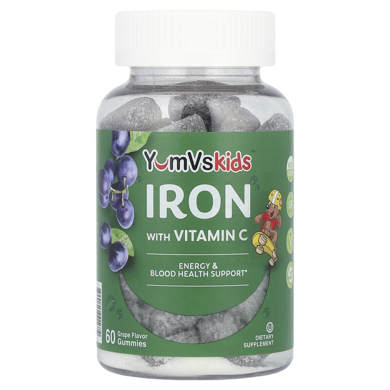 YumV's Iron with Vitamin C Gummies Grape 60 Gummies