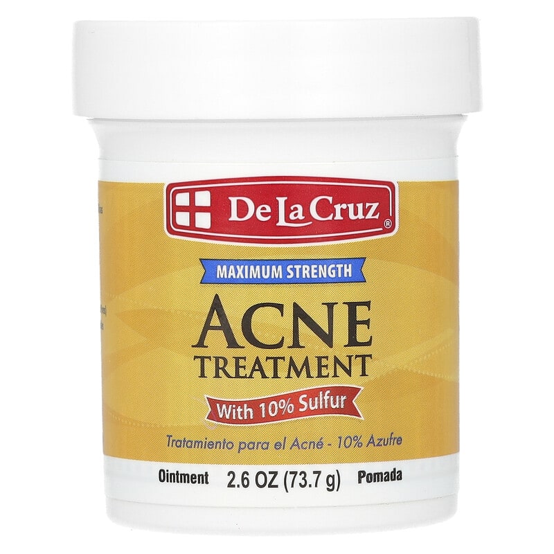 De La Cruz Acne Treatment Ointment with 10% Sulfur Maximum Strength