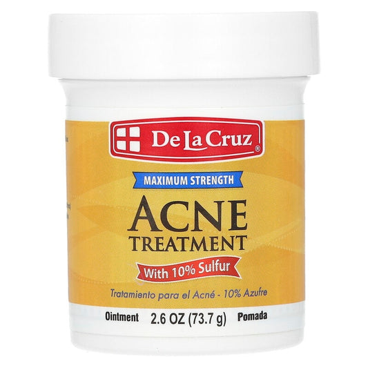 De La Cruz Acne Treatment Ointment with 10% Sulfur Maximum Strength