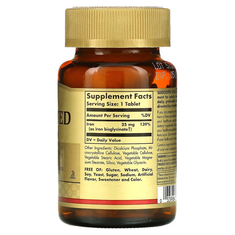 Solgar Chelated Iron 100 Tablets