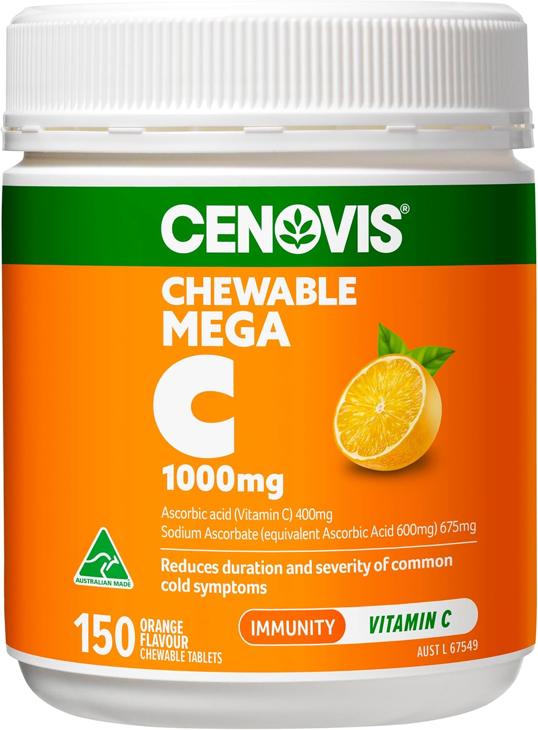 Cenovis Mega C 1000mg - High Strength Vitamin C Tablets 150 Tablets