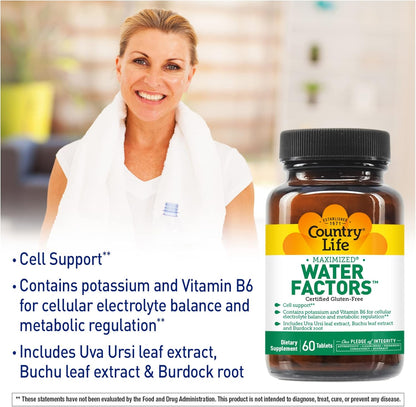 Country Life Water Factors Cell Support, Maximized Rapid Release, 60 Tablets