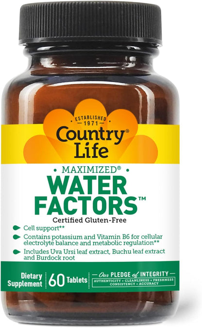 Country Life Water Factors Cell Support, Maximized Rapid Release, 60 Tablets