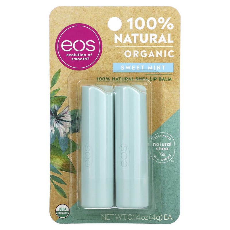 Evolution of Smooth, Organic 100% Natural Shea Lip Balm 2 Pack (4g each)