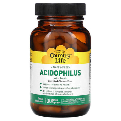 Country Life Acidophilus with Pectin 100 Vegan Capsules