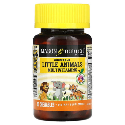 Mason Natural, Little Animals Multivitamins, Fruity, 60 Chewables