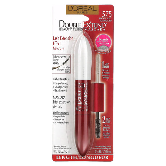 L'Oréal Double Extend Beauty Tubes Mascara 575 Blackest Black 10.2ml