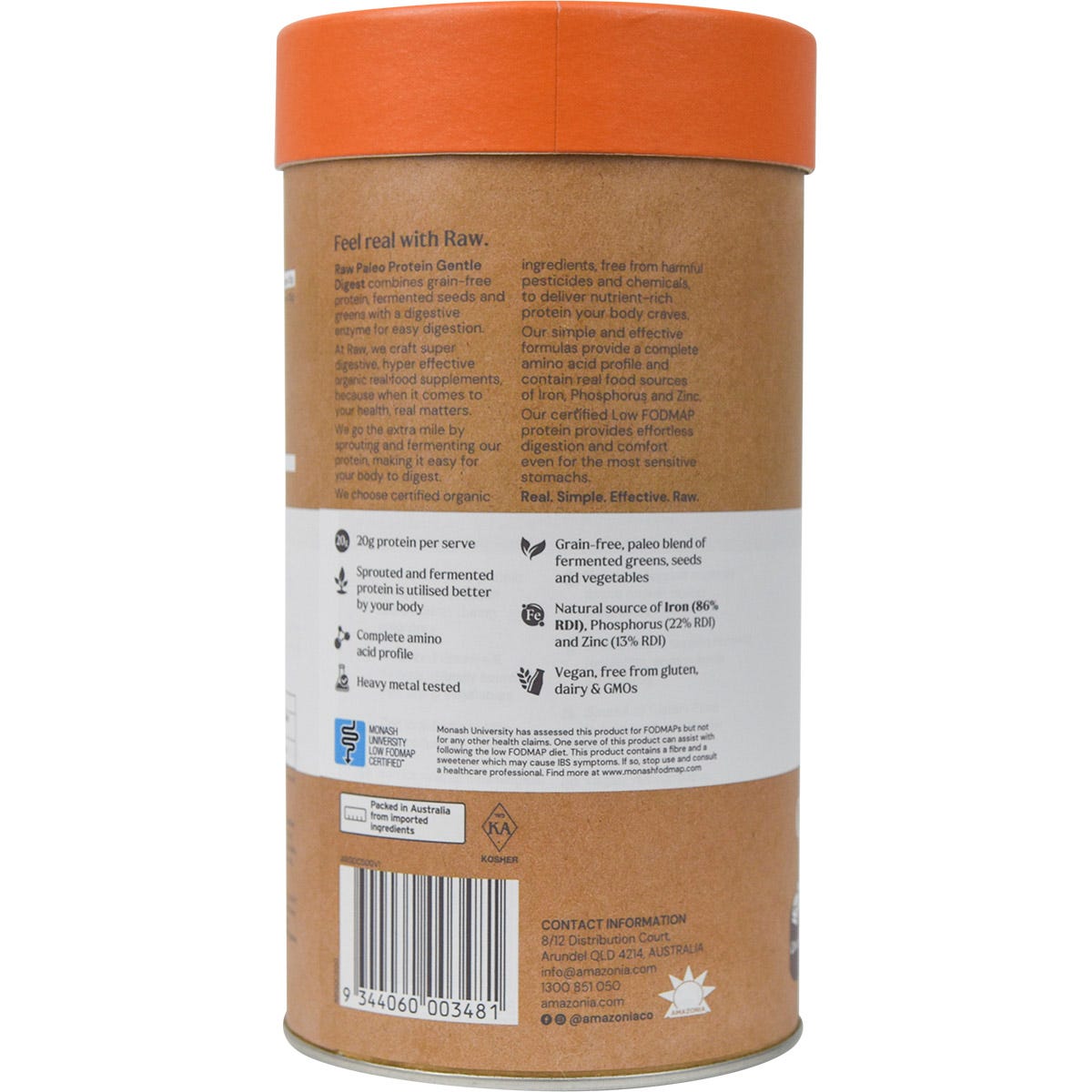 Amazonia Raw Gentle Digest Paleo Protein Chocolate 500g - Amazonia