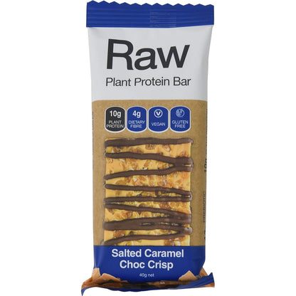 Amazonia Raw Protein Bar Salted Caramel Choc Crisp 10x40g - Amazonia