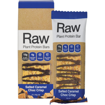 Amazonia Raw Protein Bar Salted Caramel Choc Crisp 10x40g - Amazonia