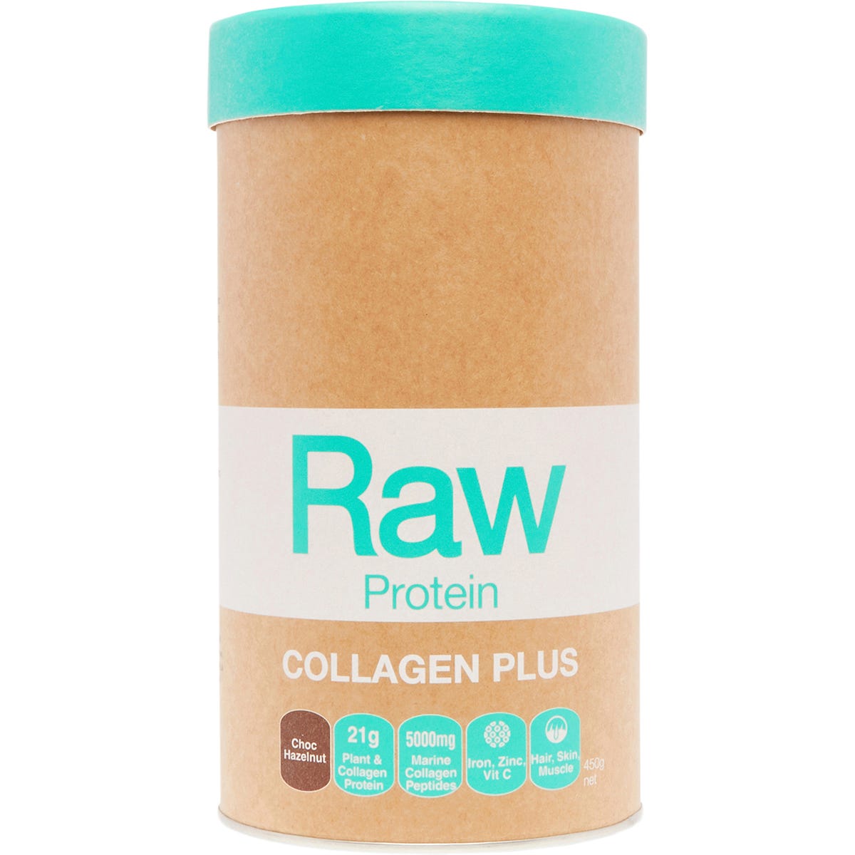 Amazonia Raw Protein Collagen Plus Choc Hazelnut 450g - Amazonia