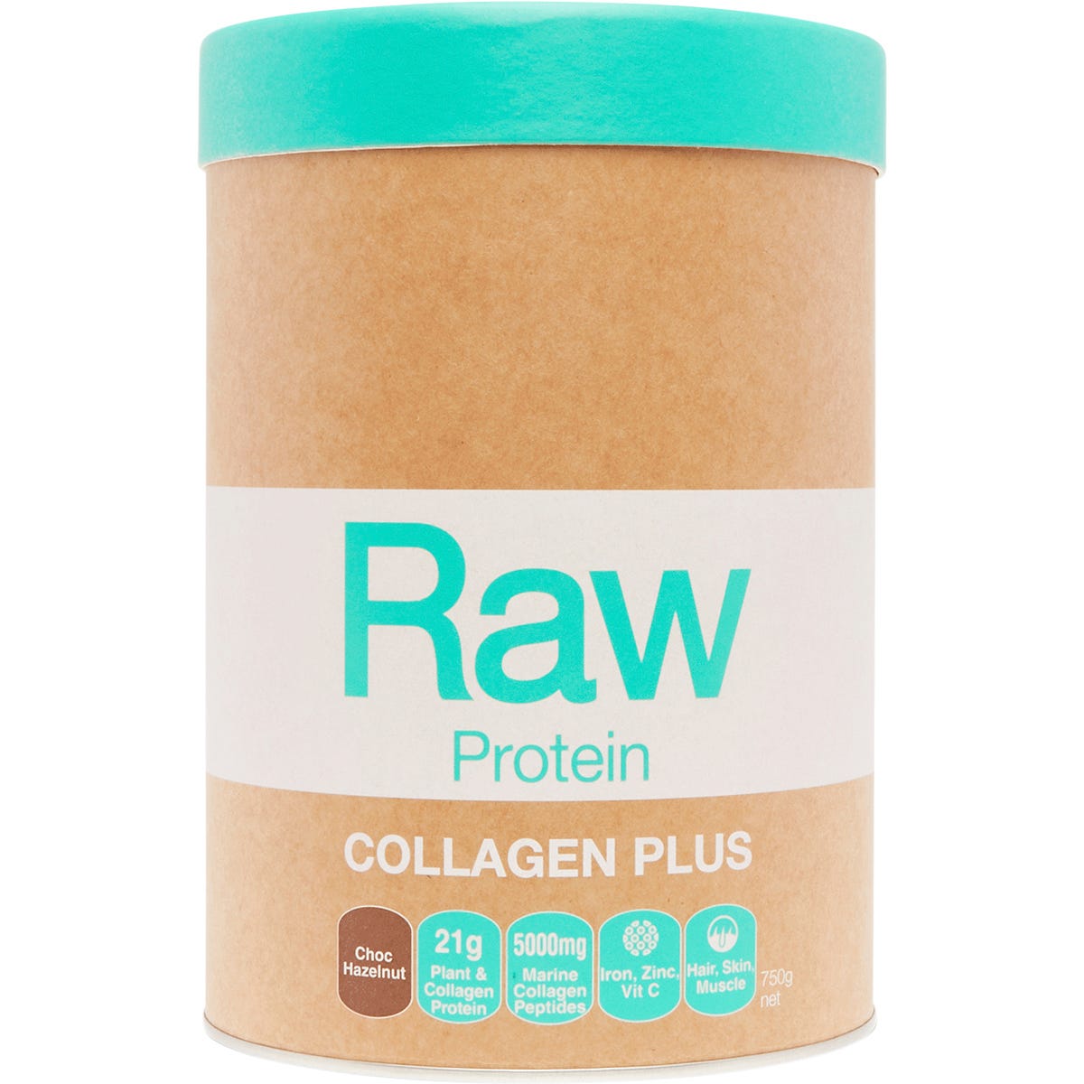 Amazonia Raw Protein Collagen Plus Choc Hazelnut 750g - Amazonia