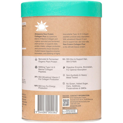 Amazonia Raw Protein Collagen Plus Choc Hazelnut 750g - Amazonia