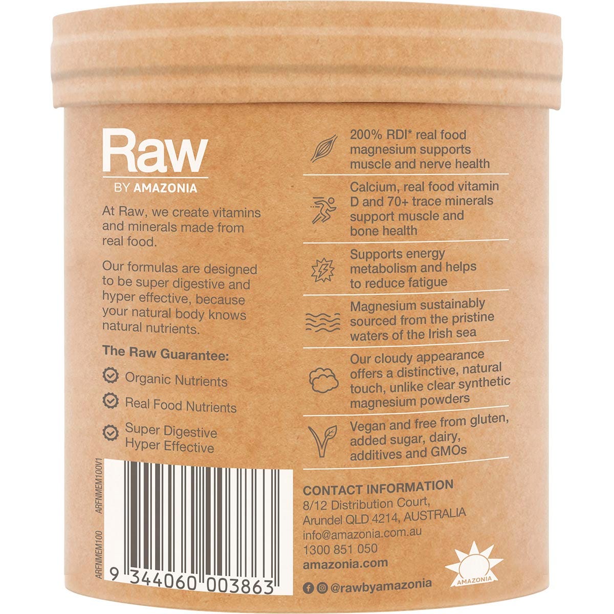 Amazonia Raw Muscle Magnesium Creamy Mango 100g - Amazonia