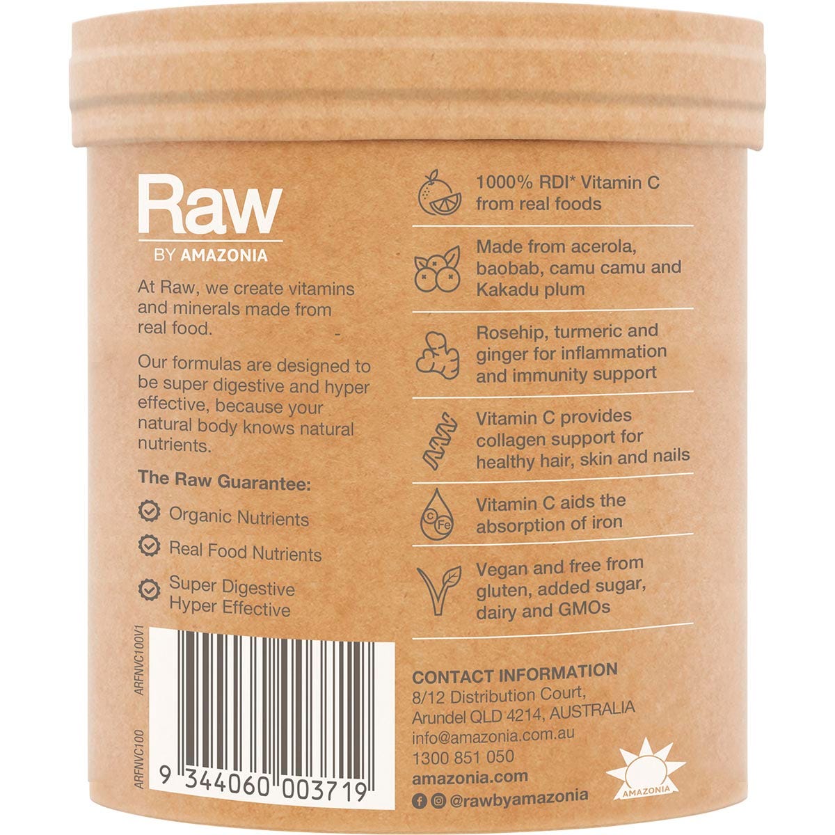 Amazonia Raw Organic Vitamin C Passionfruit 100g - Amazonia