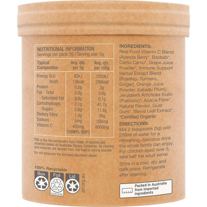 Amazonia Raw Organic Vitamin C Passionfruit 100g - Amazonia
