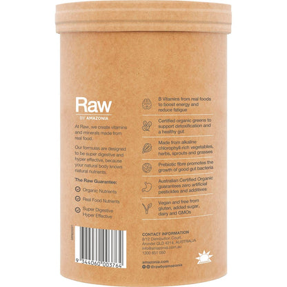 Amazonia Raw Organic Greens Vanilla Mint 500g - Amazonia