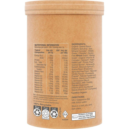 Amazonia Raw Organic Greens Vanilla Mint 500g - Amazonia