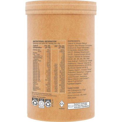 Amazonia Raw Organic Multivitamin Pineapple 200g - Amazonia