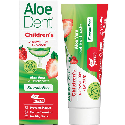 Aloe Dent Children’s Toothpaste Fluoride Free Strawberry 50ml - Aloe Dent