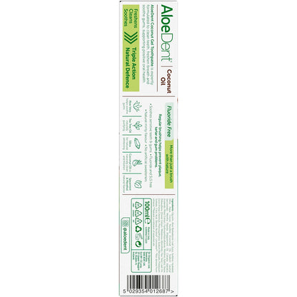 Aloe Dent Toothpaste Coconut Oil Fluoride Free 100ml - Aloe Dent