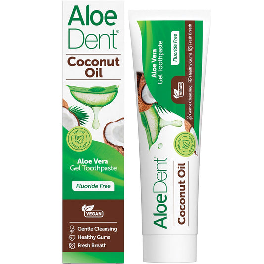 Aloe Dent Toothpaste Coconut Oil Fluoride Free 100ml - Aloe Dent