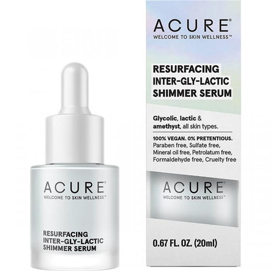 Acure Resurfacing Inter-Gly-Lactic Shimmer Serum 20ml