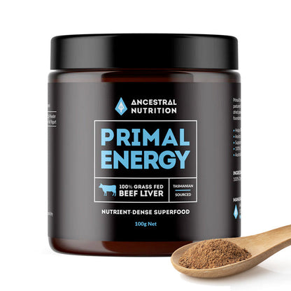 Ancestral Nutrition Primal Energy - Grass Fed Beef Liver - 30 Servings