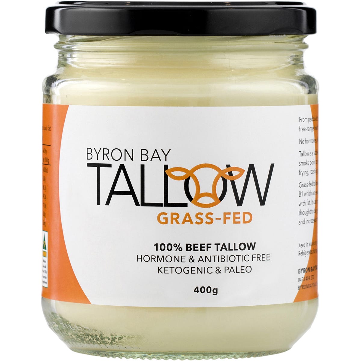 BYRON BAY TALLOW Grass Fed Beef Tallow 400g - BYRON BAY TALLOW