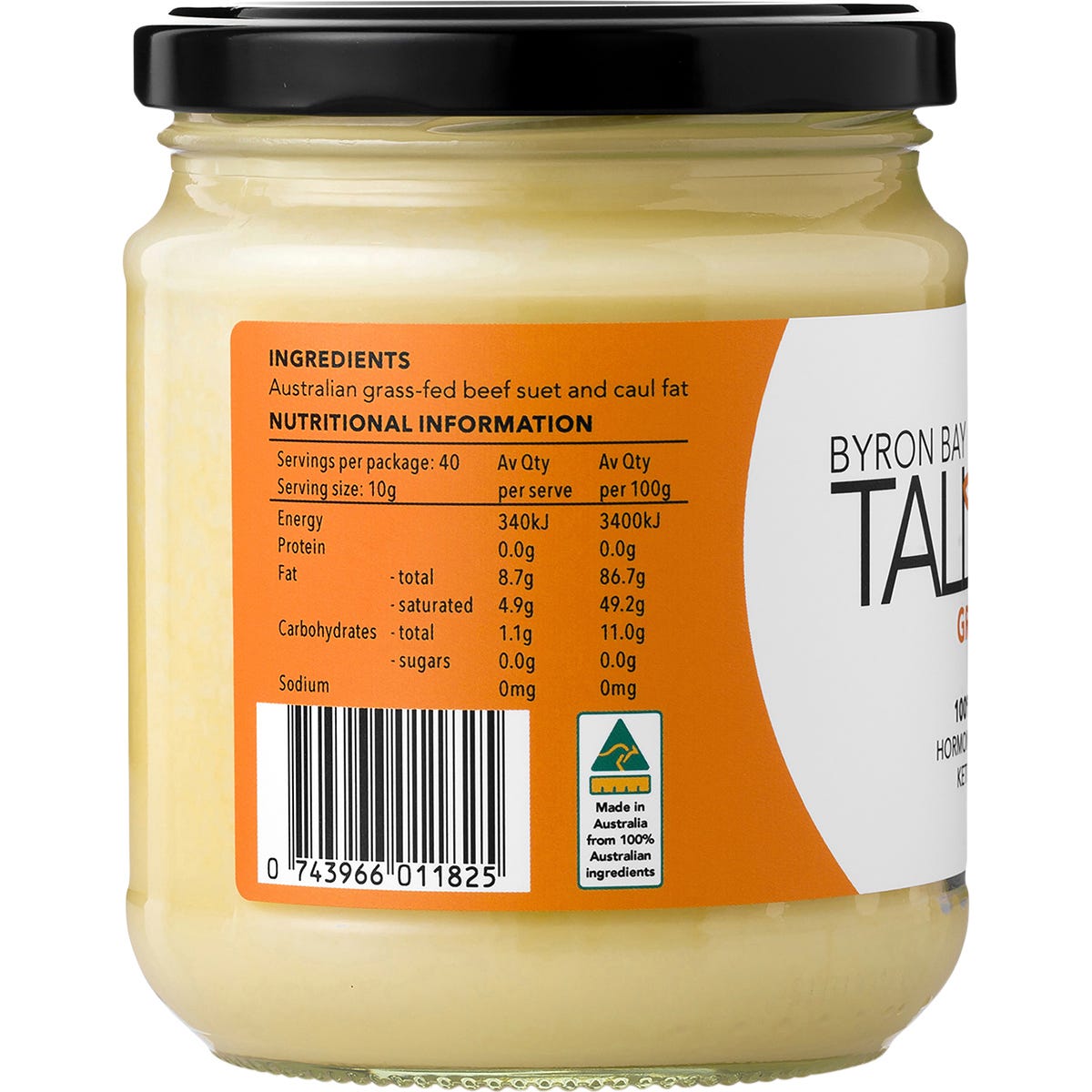 BYRON BAY TALLOW Grass Fed Beef Tallow 400g - BYRON BAY TALLOW