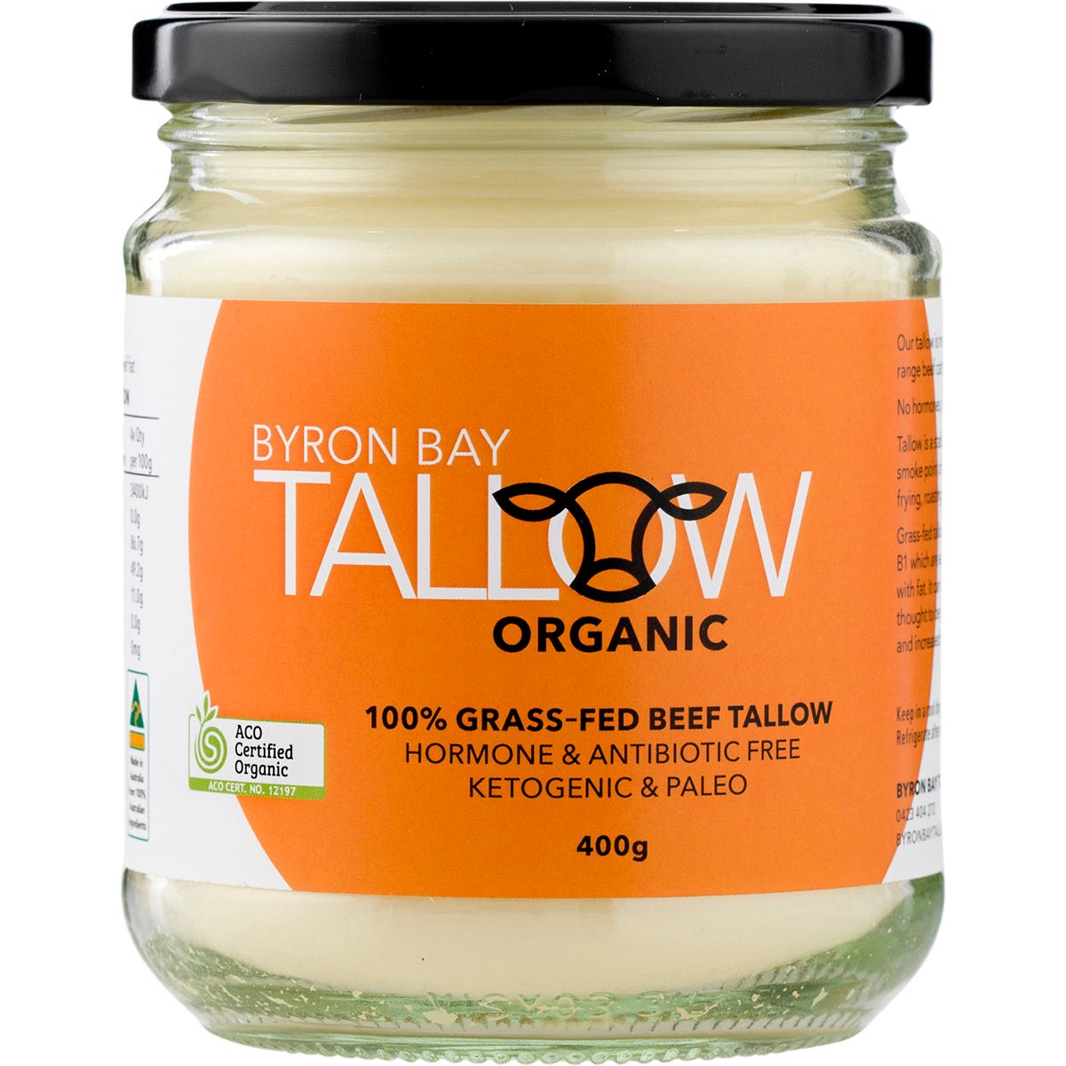 BYRON BAY TALLOW Organic Grass Fed Beef Tallow 400g - BYRON BAY TALLOW