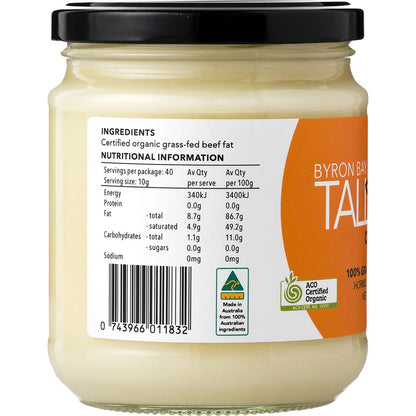 BYRON BAY TALLOW Organic Grass Fed Beef Tallow 400g - BYRON BAY TALLOW