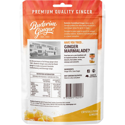 Buderim Ginger Crystallised Ginger Coated in Crunch 200g - Buderim Ginger