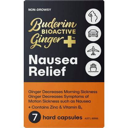 Buderim Ginger BioActive+ Nausea Relief Capsules 7 Caps - Buderim Ginger