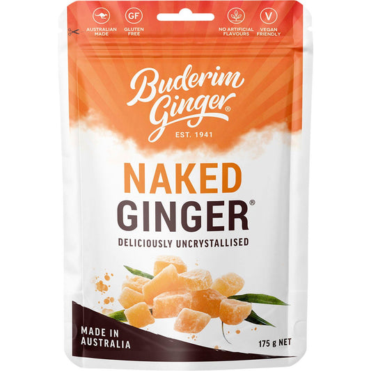 Buderim Ginger Naked Ginger Deliciously Uncrystallised 175g - Buderim Ginger