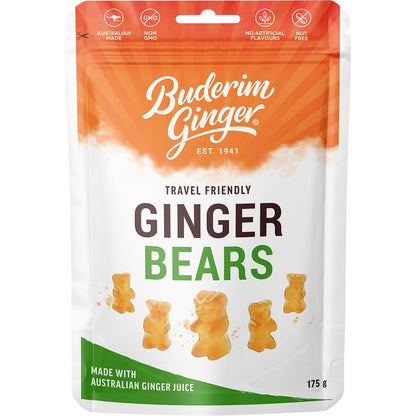 Buderim Ginger Ginger Bears Travel Friendly 175g - Buderim Ginger