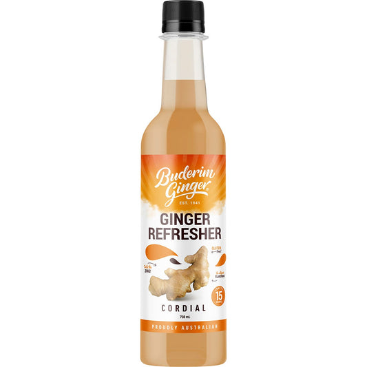 Buderim Ginger Ginger Refresher Cordial 750ml - Buderim Ginger