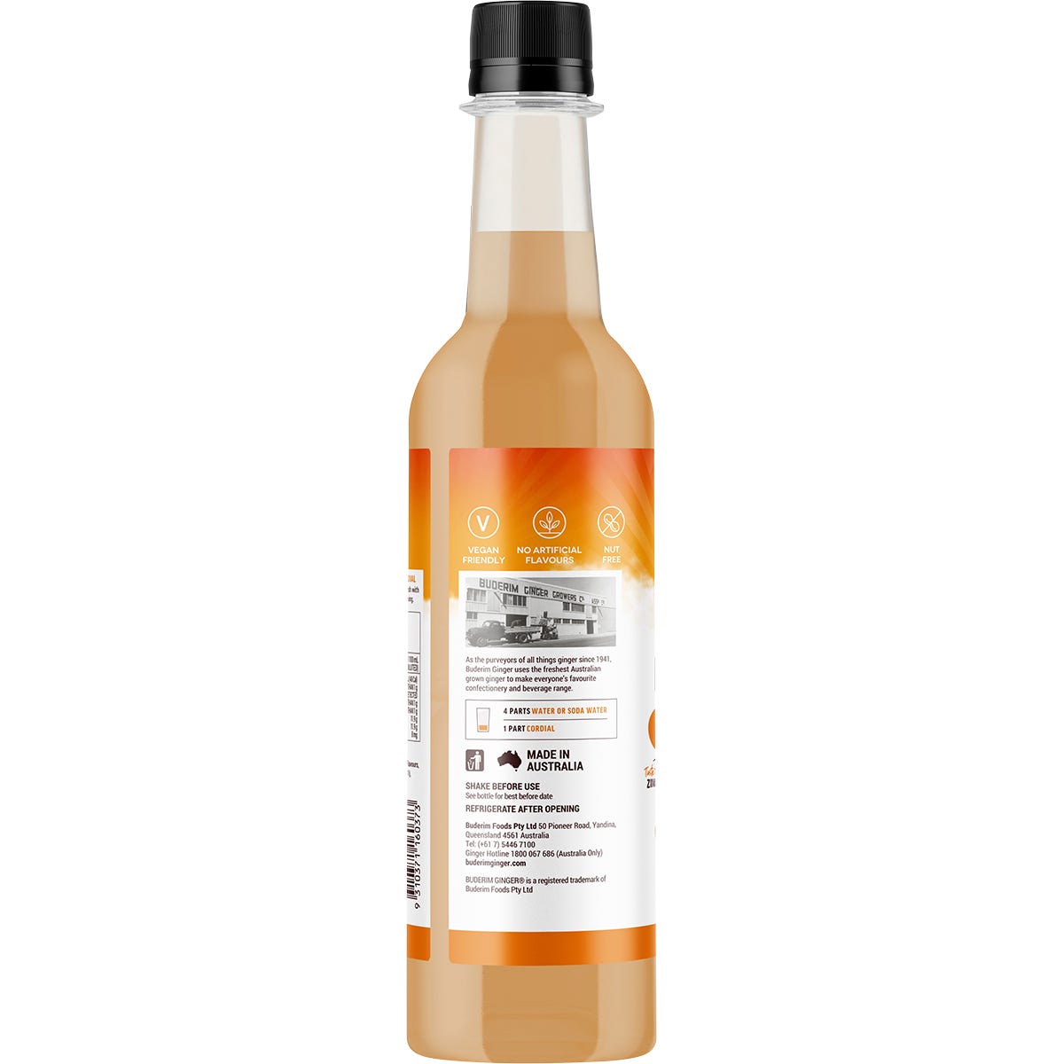 Buderim Ginger Ginger Refresher Cordial 750ml - Buderim Ginger