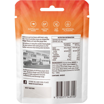 Buderim Ginger Ginger Bears 12x40g - Buderim Ginger