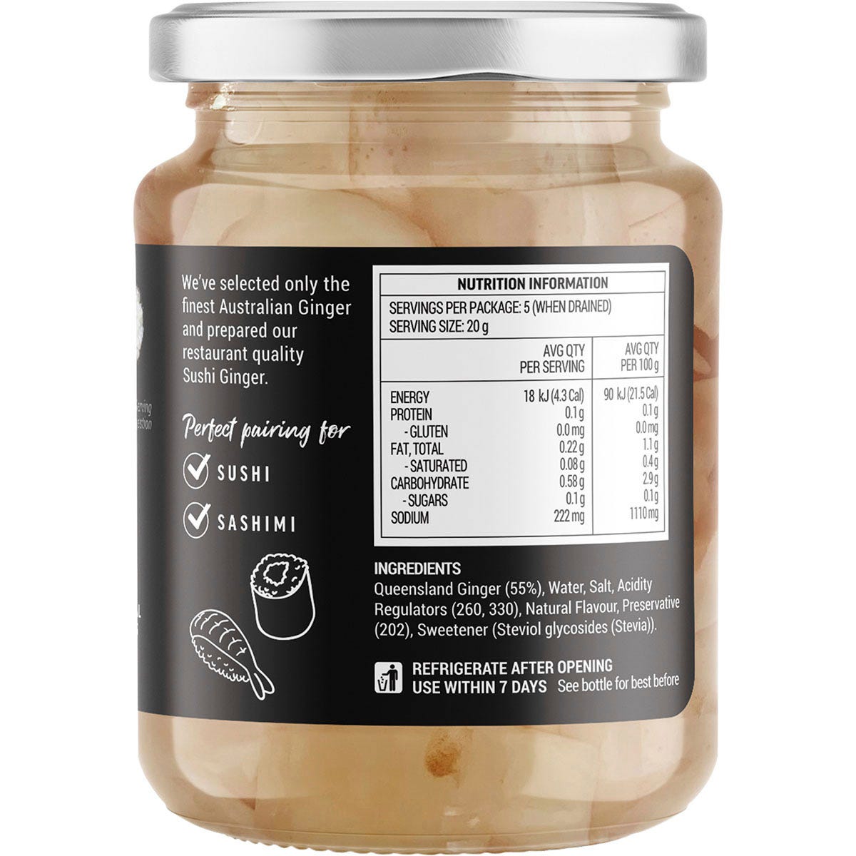 Buderim Ginger Australian Sushi Ginger 200g - Buderim Ginger