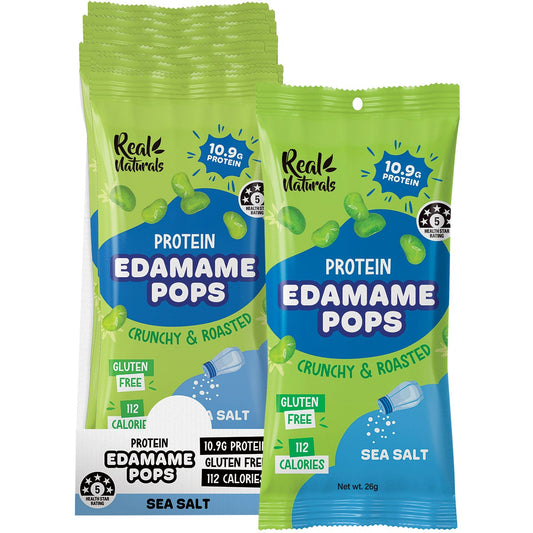 Real Naturals Protein Edamame Pops Sea Salt 10x26g - Real Naturals
